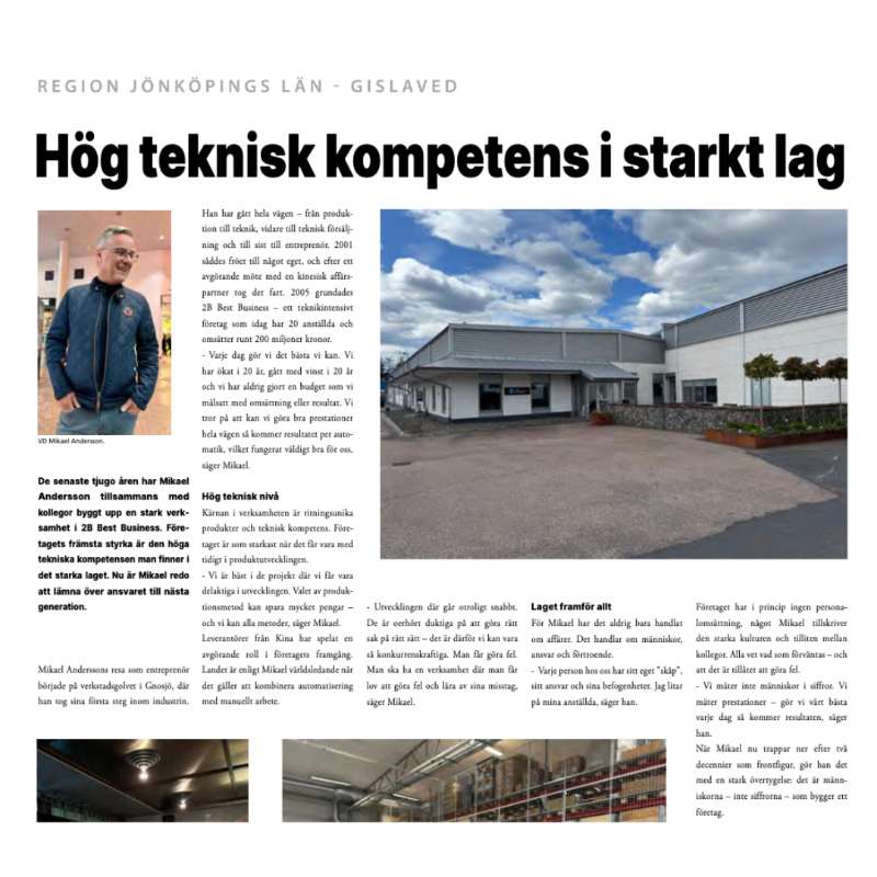 Vi medverkar i Svensk Leverantörstidning  ﻿