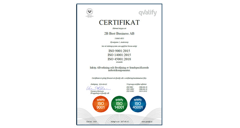 ISO 9001, 14001, 45001 - 2B Best Business
